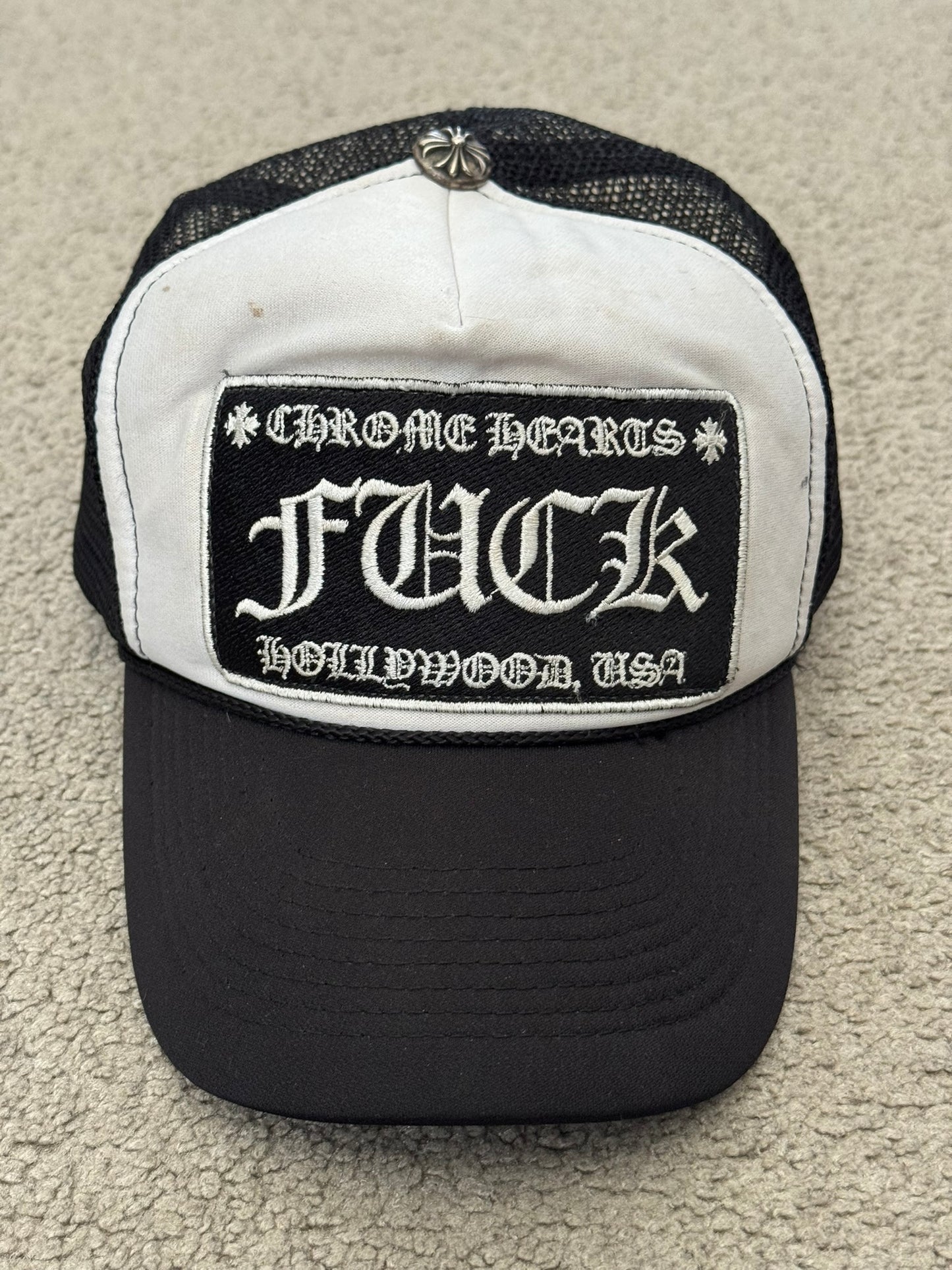 Vintage Chrome Hearts "FUCK" Hollywood Logo Trucker Hat