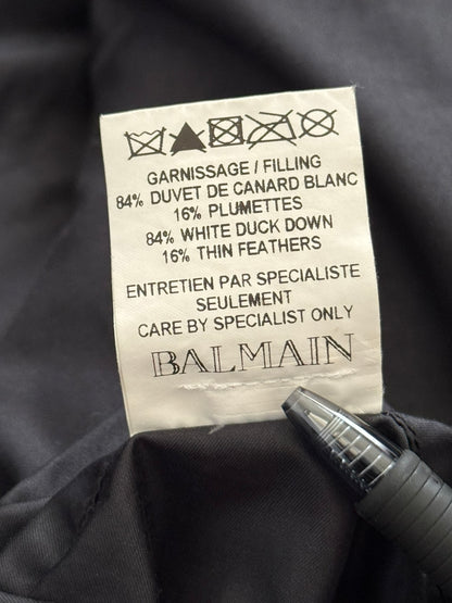 FW12 Balmain by Olivier Rousteing Quilted Down Biker Zip Jacket