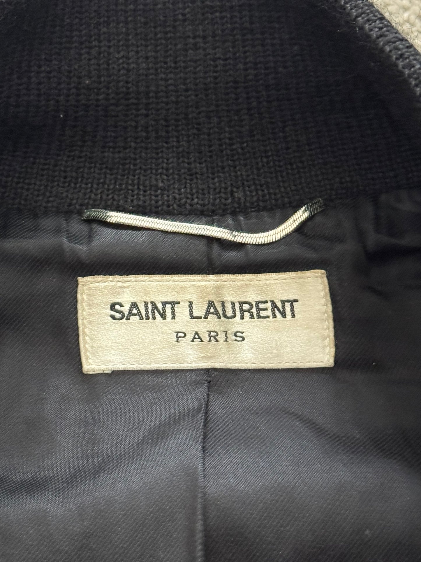 FW16 Saint Laurent by Hedi Slimane Red Teddy Varsity Bomber Jacket
