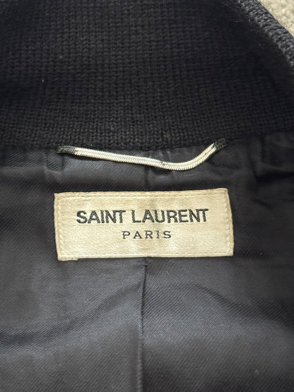 FW16 Saint Laurent by Hedi Slimane Red Teddy Varsity Bomber Jacket