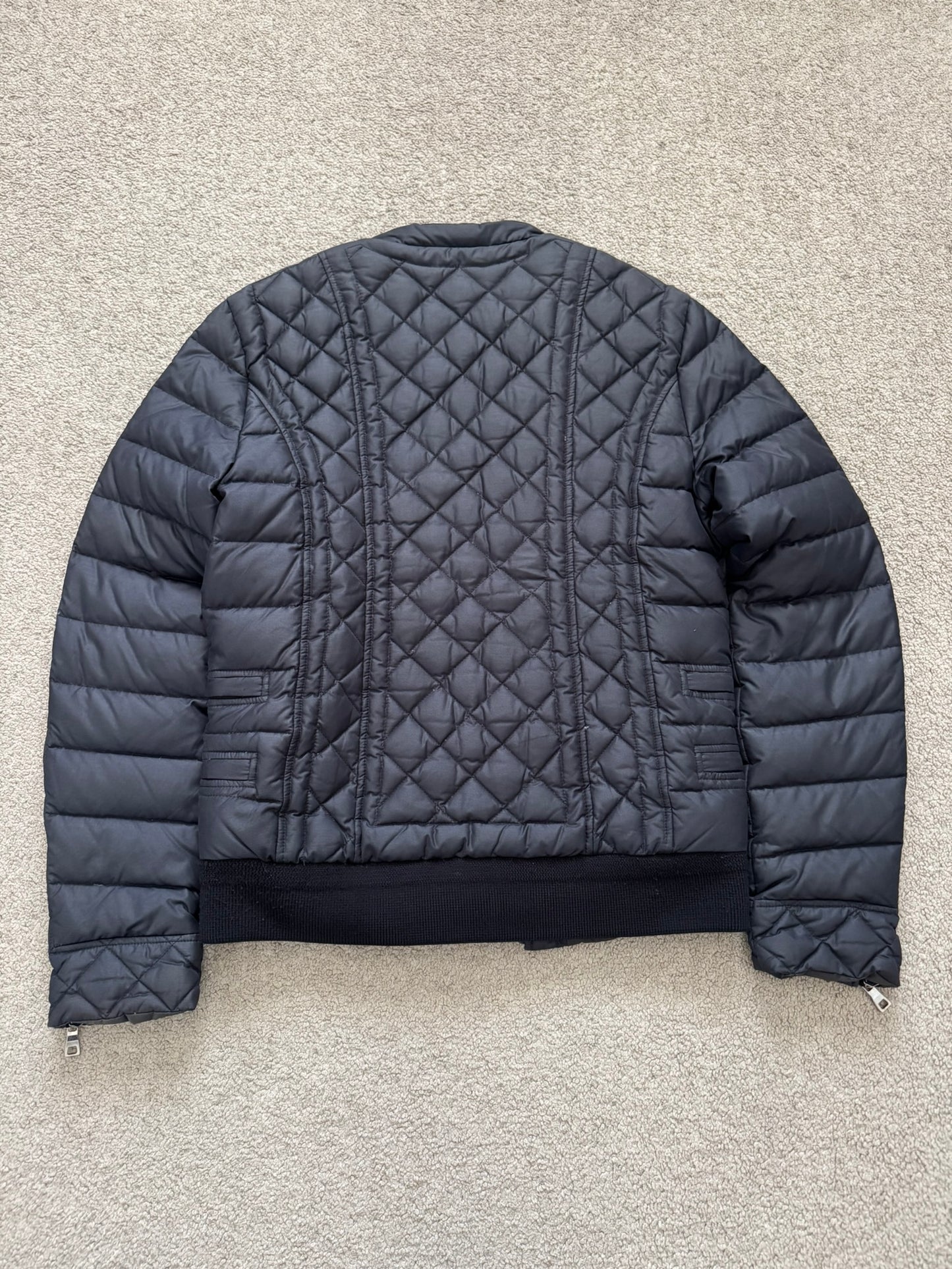 FW12 Balmain by Olivier Rousteing Quilted Down Biker Zip Jacket