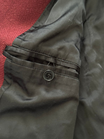 FW16 Saint Laurent by Hedi Slimane Red Teddy Varsity Bomber Jacket