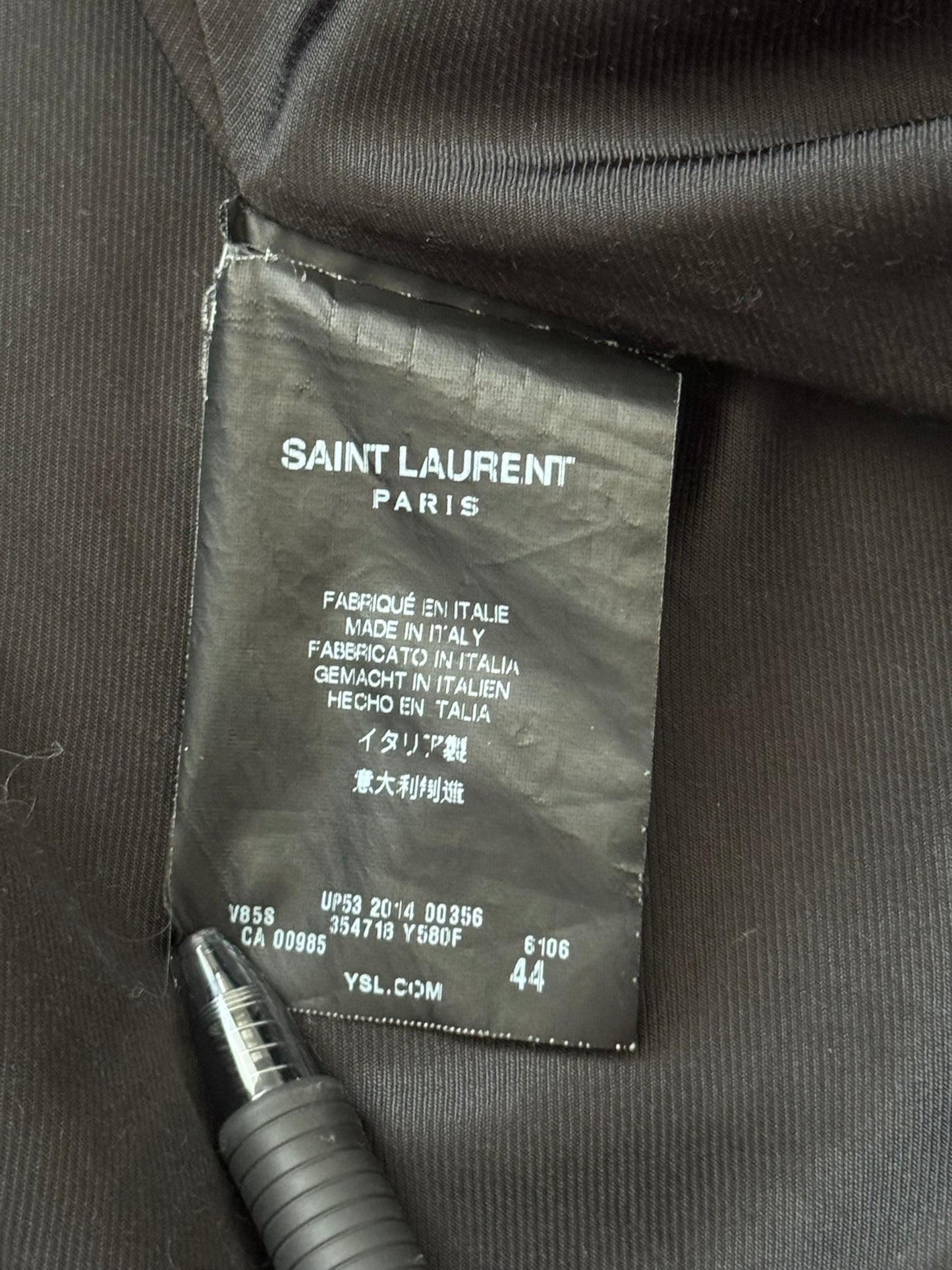FW16 Saint Laurent by Hedi Slimane Red Teddy Varsity Bomber Jacket