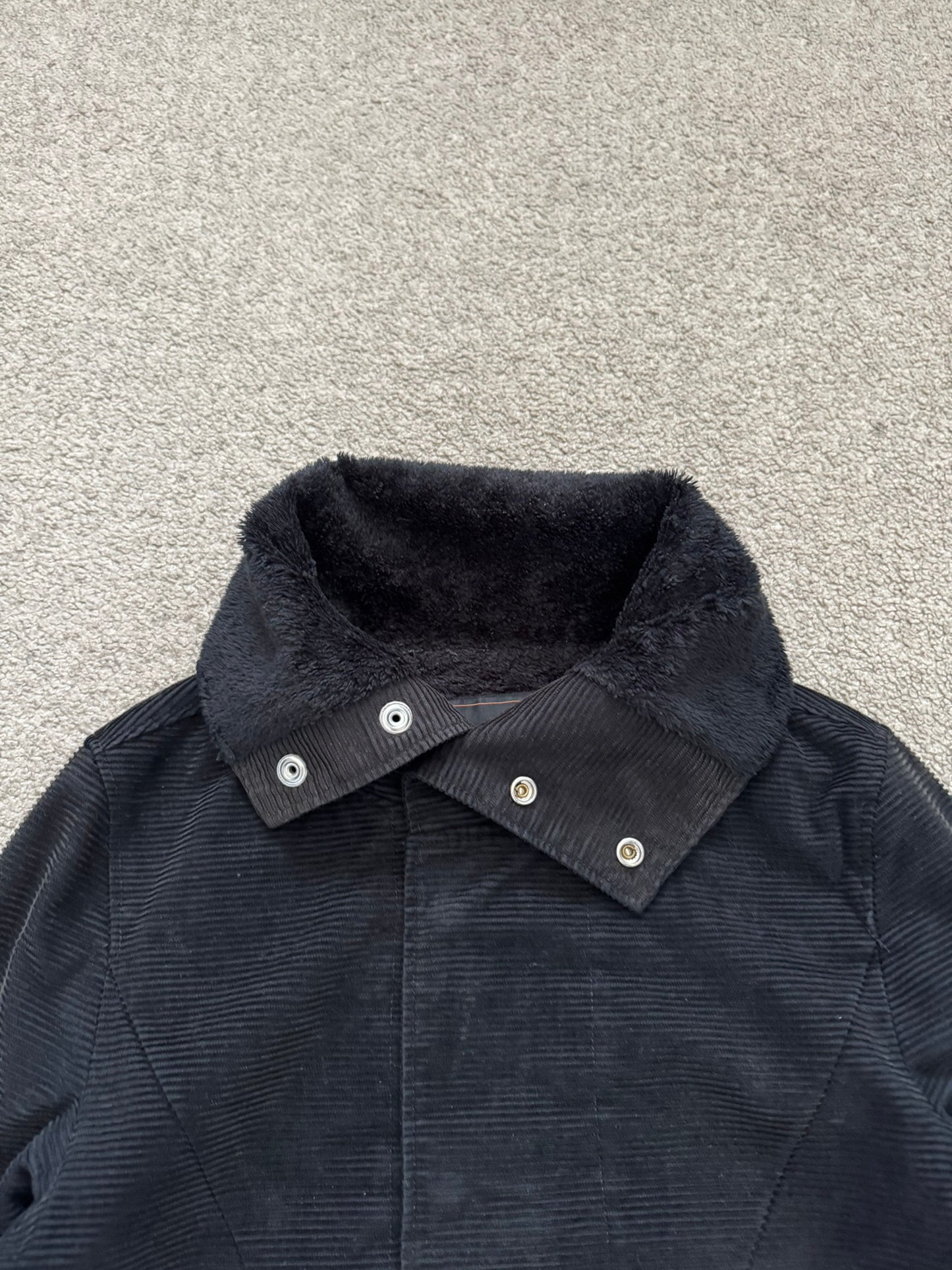 AW05 Undercover "Arts & Crafts" Black Corduroy Sherpa Jacket