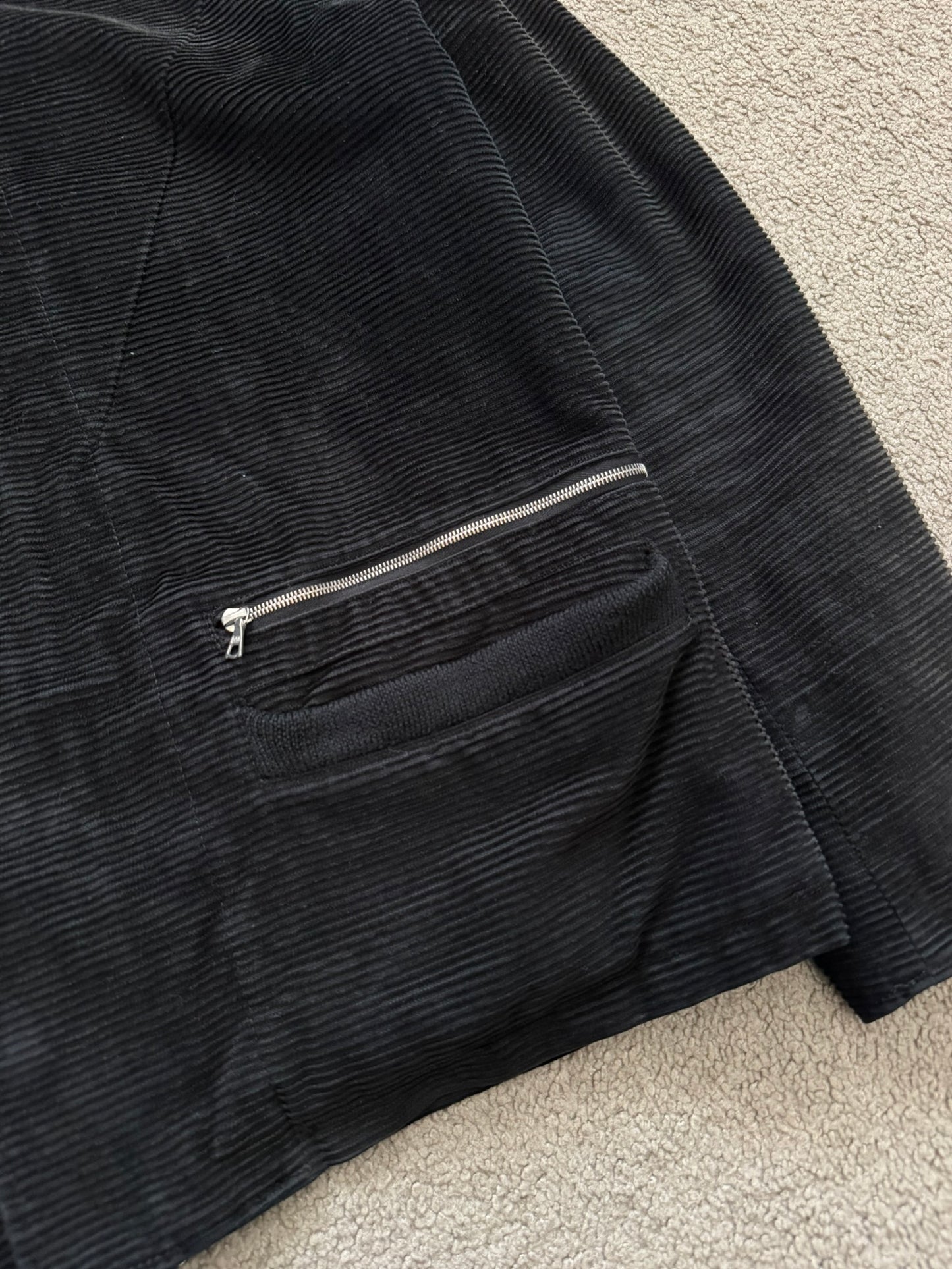 AW05 Undercover "Arts & Crafts" Black Corduroy Sherpa Jacket