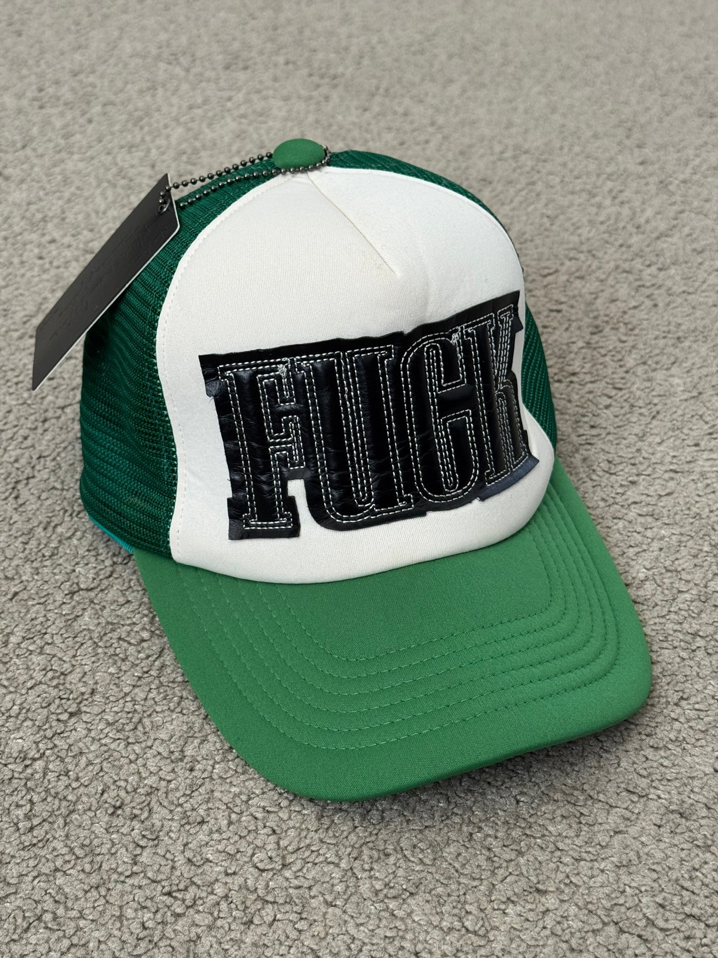 SS06 Number (N)ine Green "FUCK" Trucker Hat