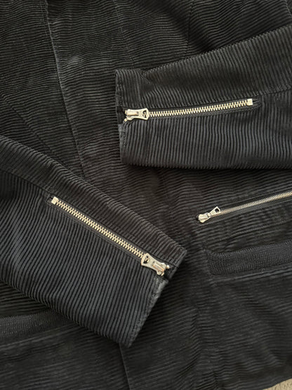 AW05 Undercover "Arts & Crafts" Black Corduroy Sherpa Jacket