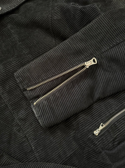 AW05 Undercover "Arts & Crafts" Black Corduroy Sherpa Jacket
