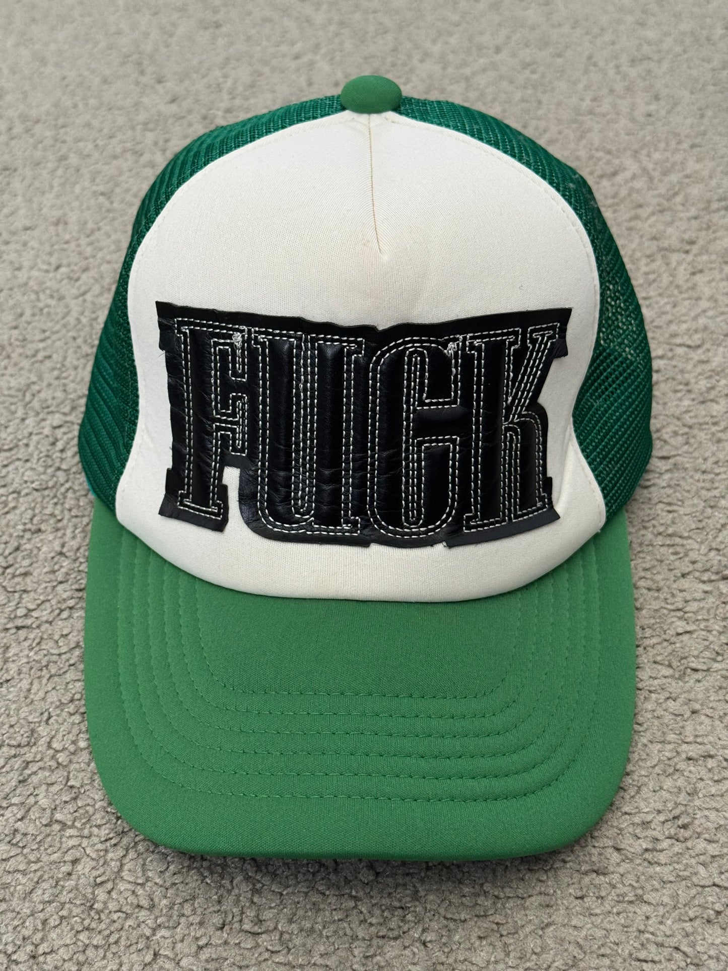 SS06 Number (N)ine Green "FUCK" Trucker Hat