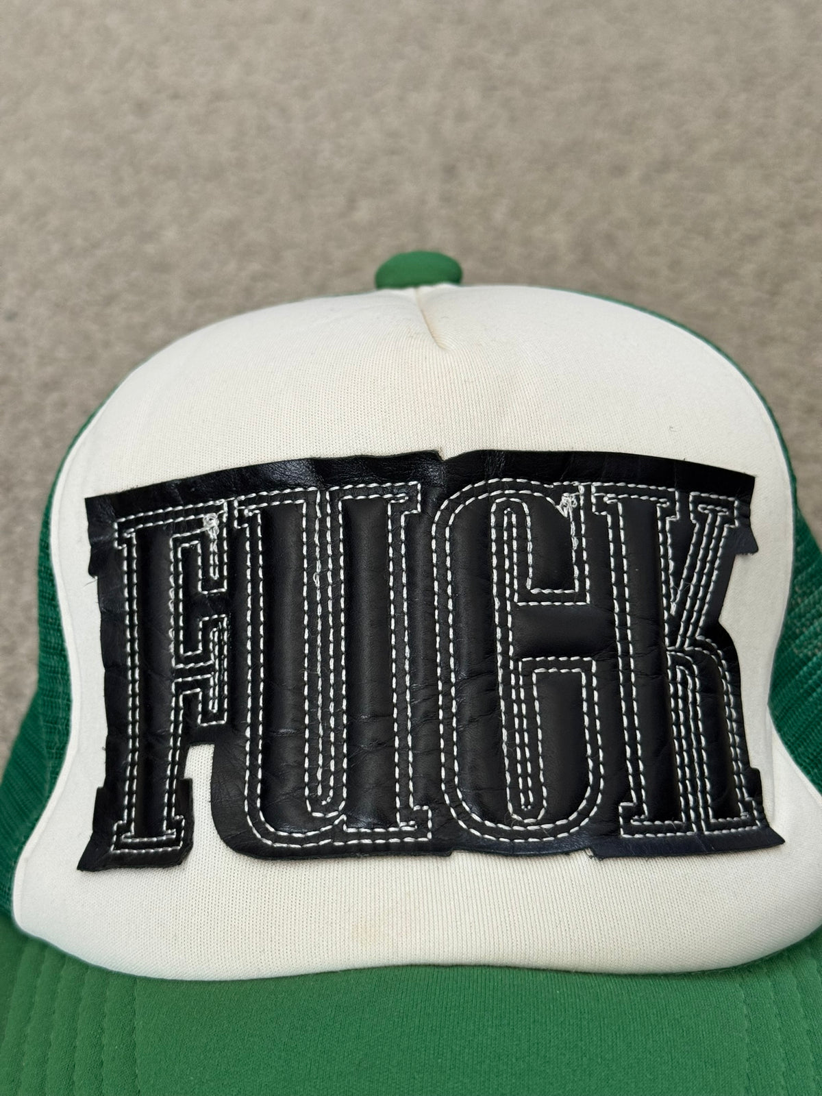 SS06 Number (N)ine Green "FUCK" Trucker Hat
