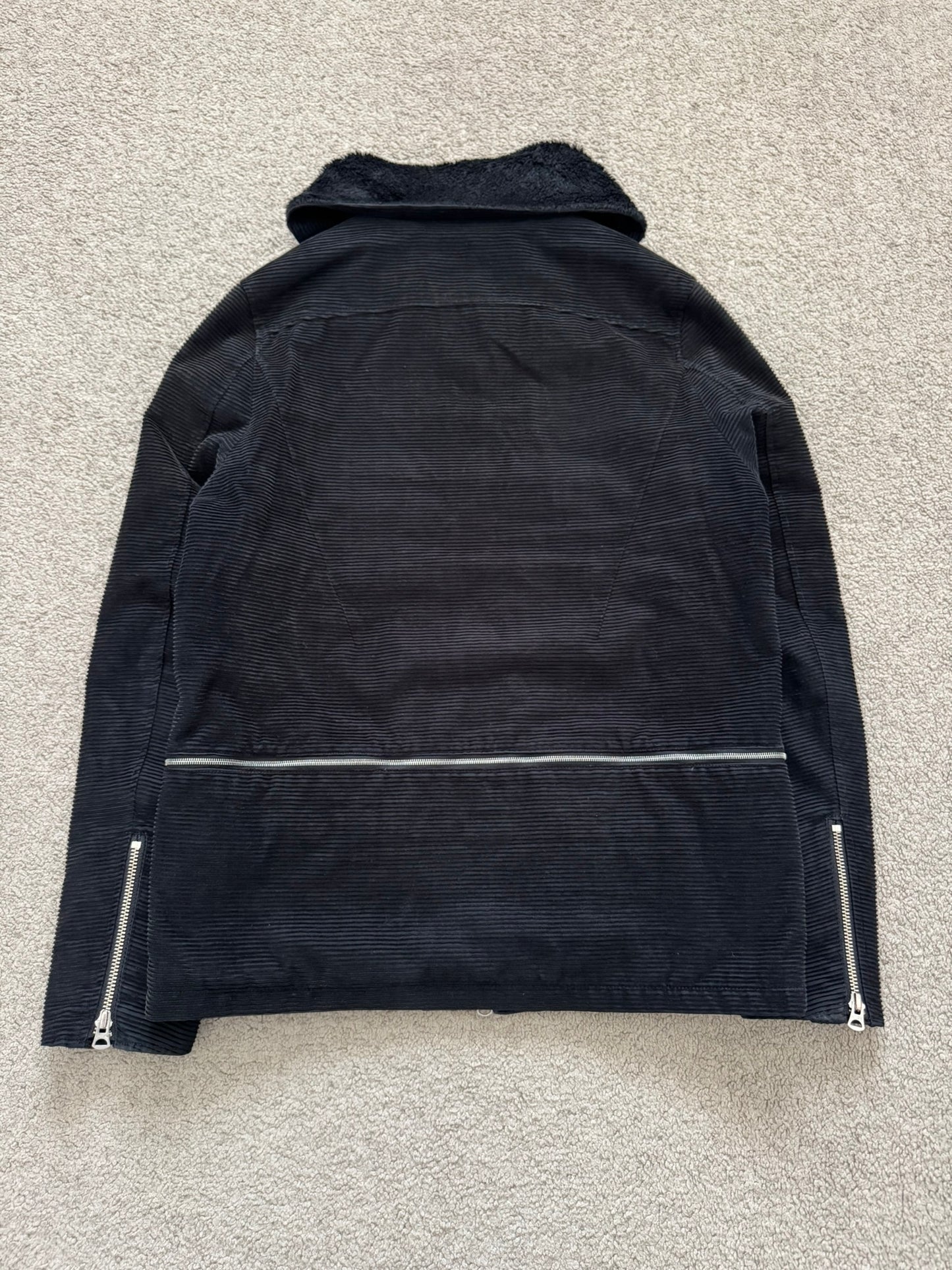 AW05 Undercover "Arts & Crafts" Black Corduroy Sherpa Jacket