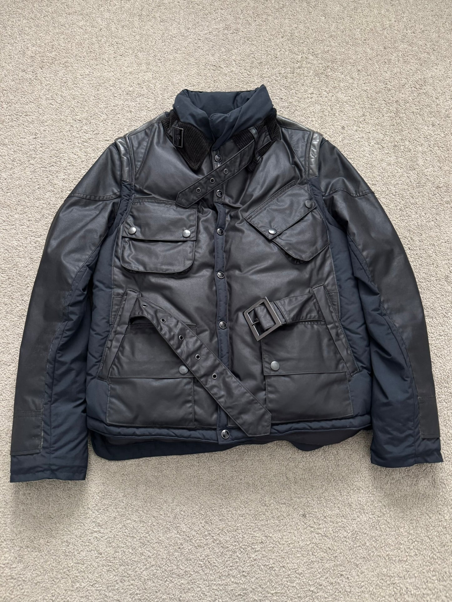 Mihara Yasuhiro Hybrid Nylon/Leather Down Puffer Jacket