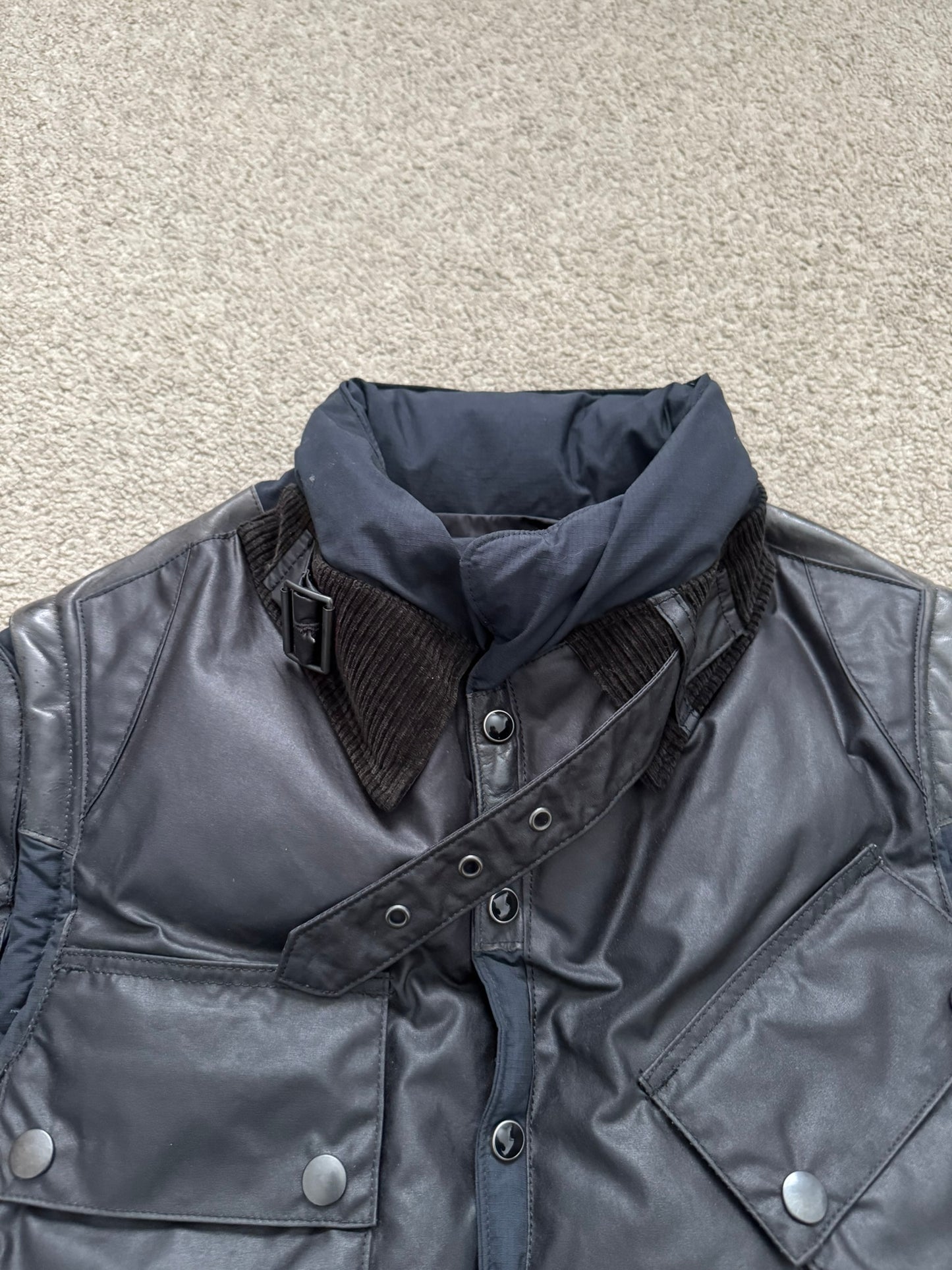 Mihara Yasuhiro Hybrid Nylon/Leather Down Puffer Jacket