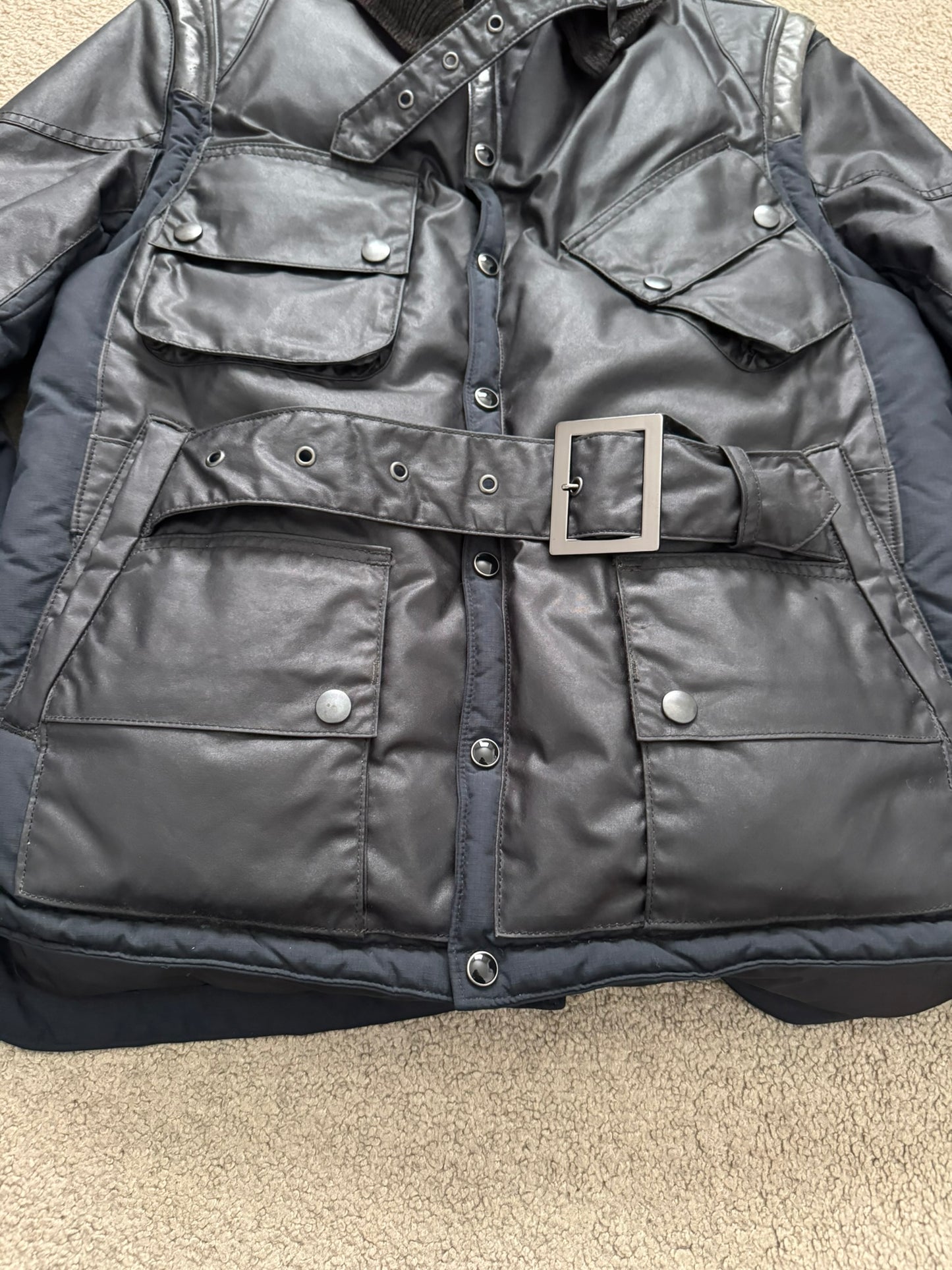 Mihara Yasuhiro Hybrid Nylon/Leather Down Puffer Jacket