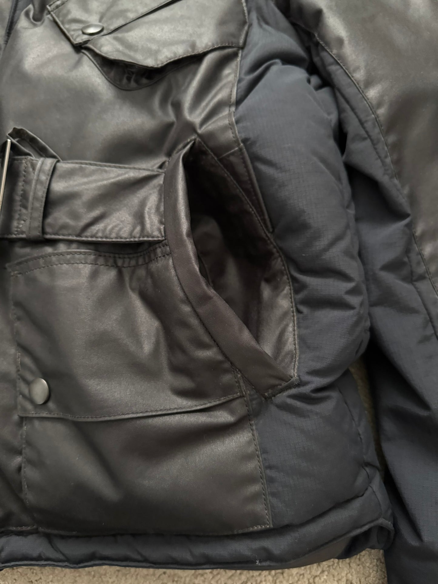 Mihara Yasuhiro Hybrid Nylon/Leather Down Puffer Jacket