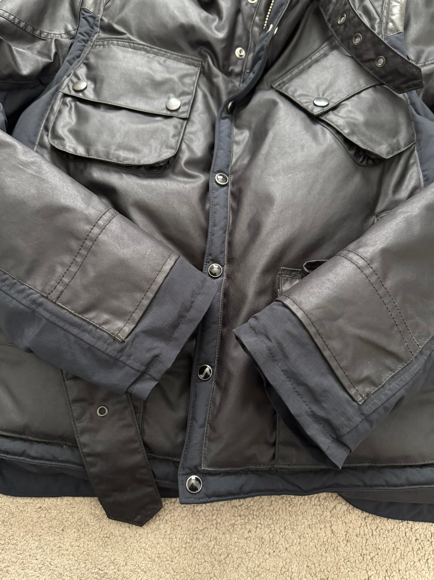 Mihara Yasuhiro Hybrid Nylon/Leather Down Puffer Jacket