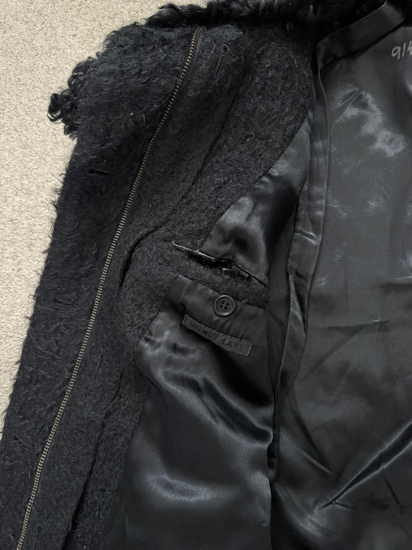 AW00 Helmut Lang Mohair Wool Long Astro Coat
