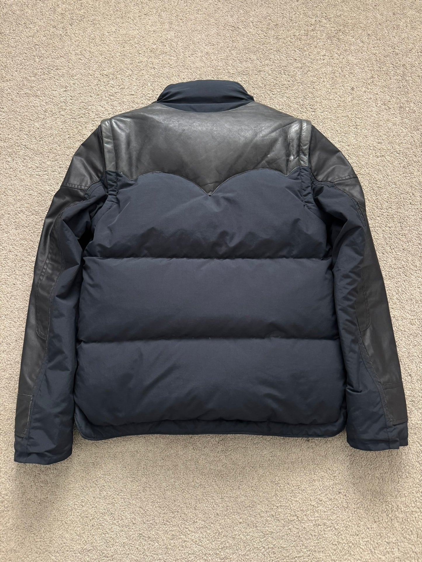 Mihara Yasuhiro Hybrid Nylon/Leather Down Puffer Jacket