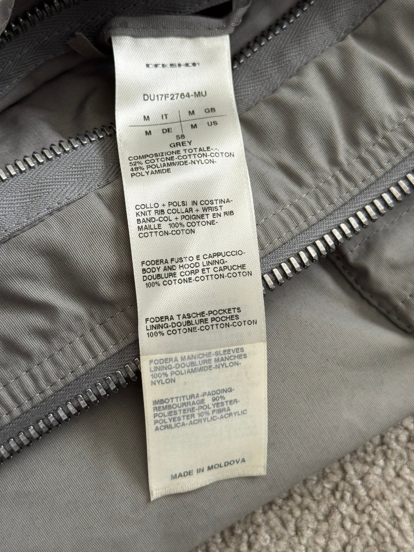 FW17 Rick Owens DRKSHDW Exploder Hooded Bomber Jacket