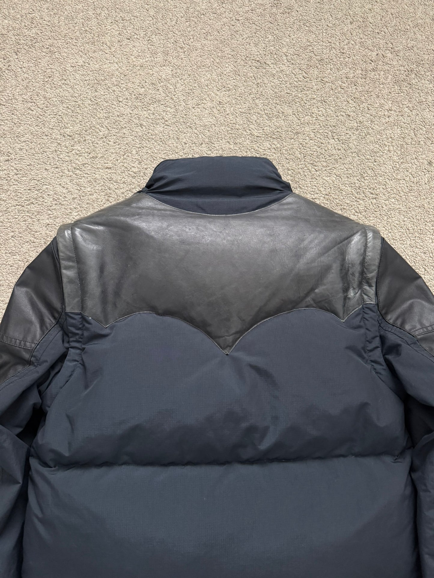 Mihara Yasuhiro Hybrid Nylon/Leather Down Puffer Jacket