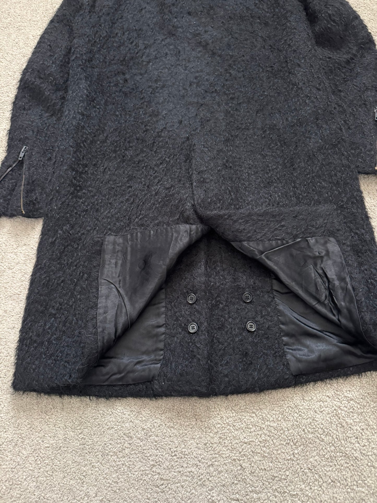 AW00 Helmut Lang Mohair Wool Long Astro Coat