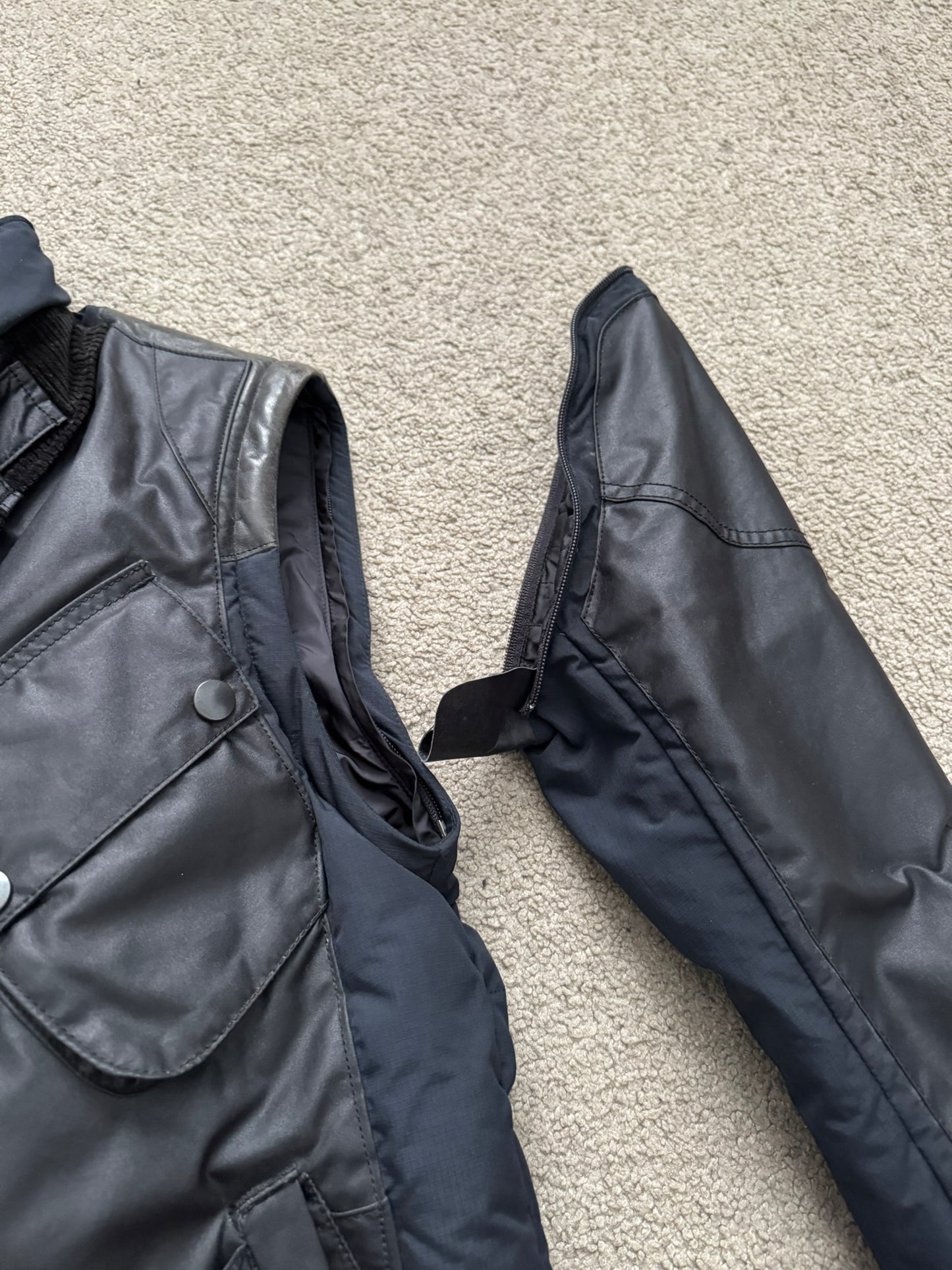 Mihara Yasuhiro Hybrid Nylon/Leather Down Puffer Jacket