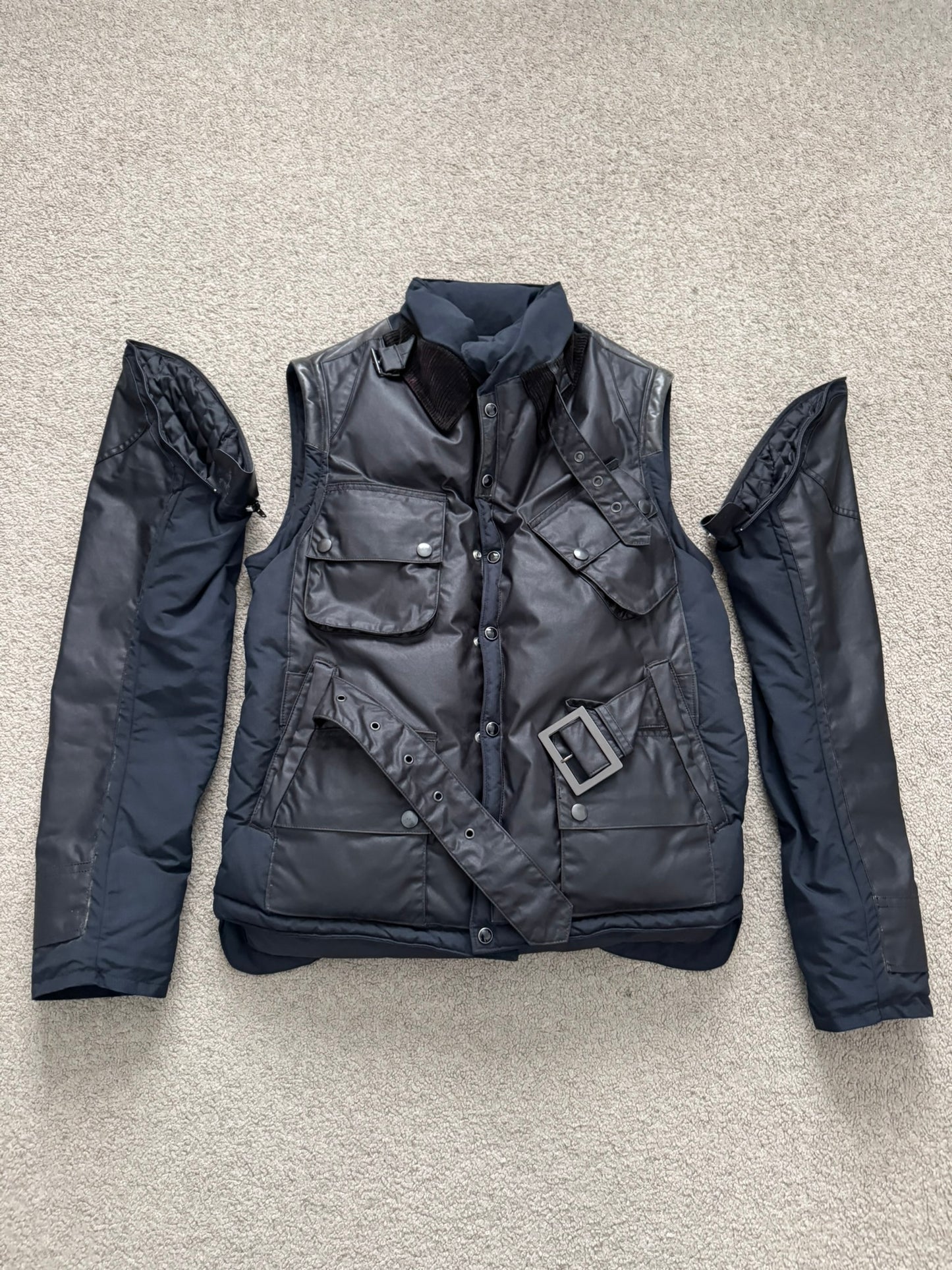 Mihara Yasuhiro Hybrid Nylon/Leather Down Puffer Jacket