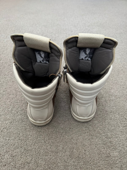 FW22 Rick Owens Mainline Dust Suede Geobasket High Top Sneakers