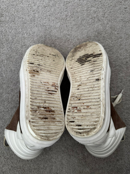 FW22 Rick Owens Mainline Dust Suede Geobasket High Top Sneakers