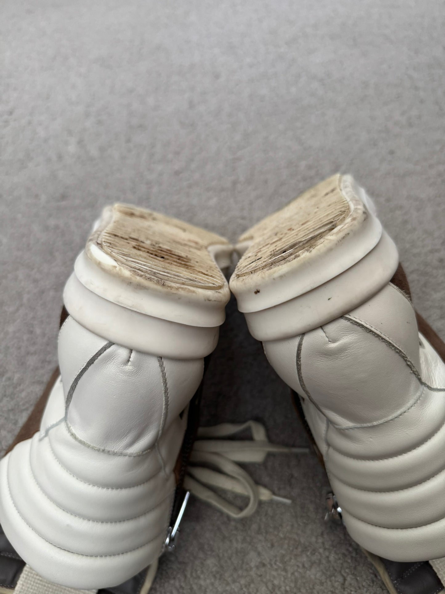 FW22 Rick Owens Mainline Dust Suede Geobasket High Top Sneakers