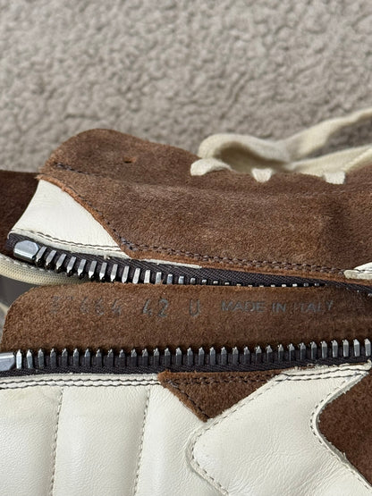 FW22 Rick Owens Mainline Dust Suede Geobasket High Top Sneakers