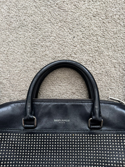 FW13 Saint Laurent by Hedi Slimane Studded Baby Duffle Leather Bag