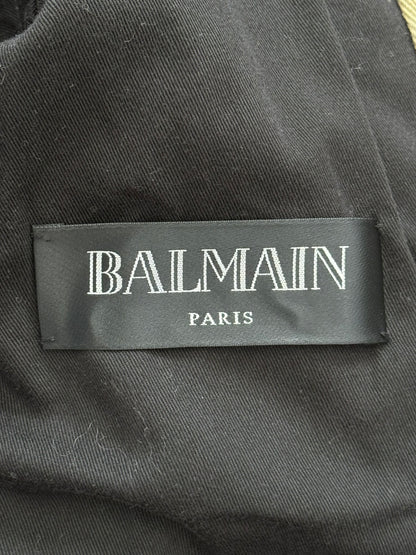 SS15 Balmain by Olivier Rousteing Beige Cotton Biker Jacket