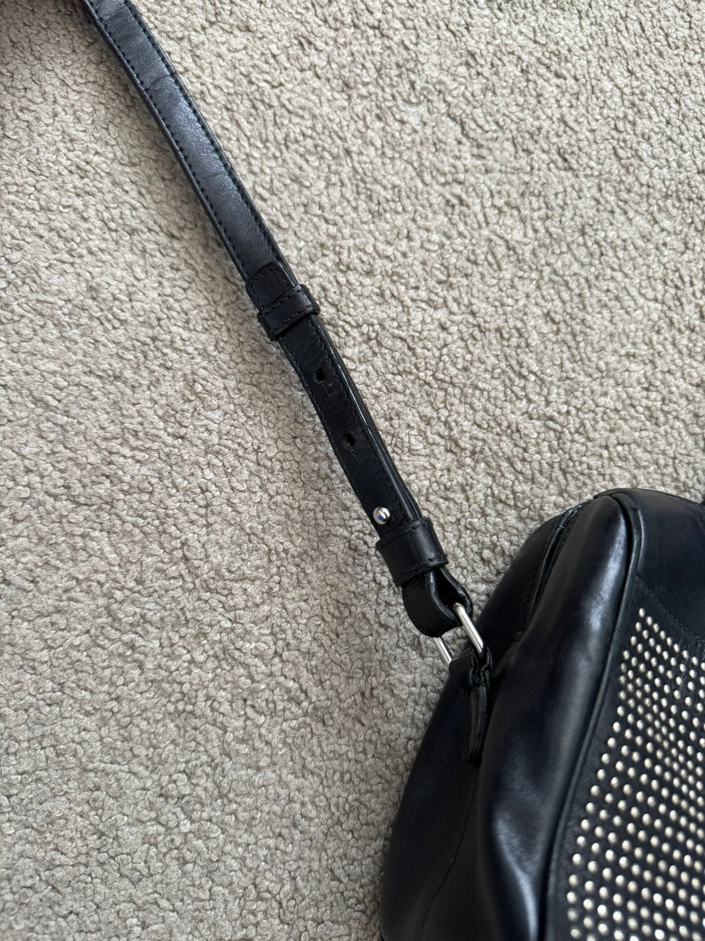 FW13 Saint Laurent by Hedi Slimane Studded Baby Duffle Leather Bag