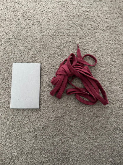 SS22 Rick Owens Mainline Carnelian Red & White Geobasket Sneakers