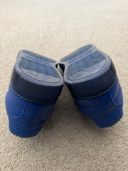 SS16 Balenciaga Blue Arena Lambskin Leather Low Top Sneakers