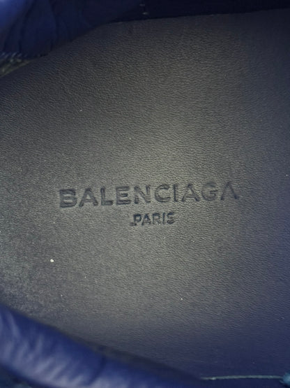 SS16 Balenciaga Blue Arena Lambskin Leather Low Top Sneakers