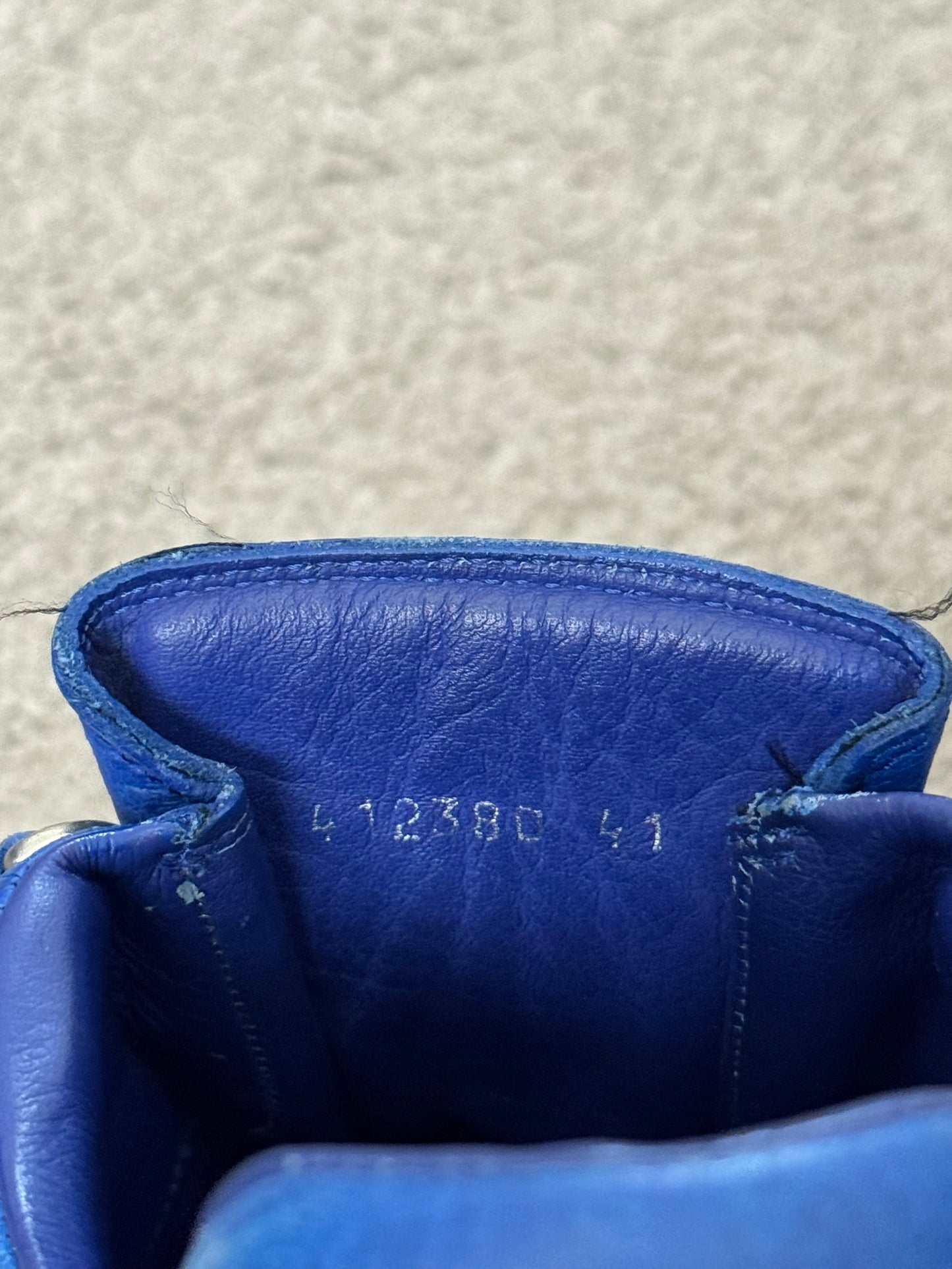 SS16 Balenciaga Blue Arena Lambskin Leather Low Top Sneakers