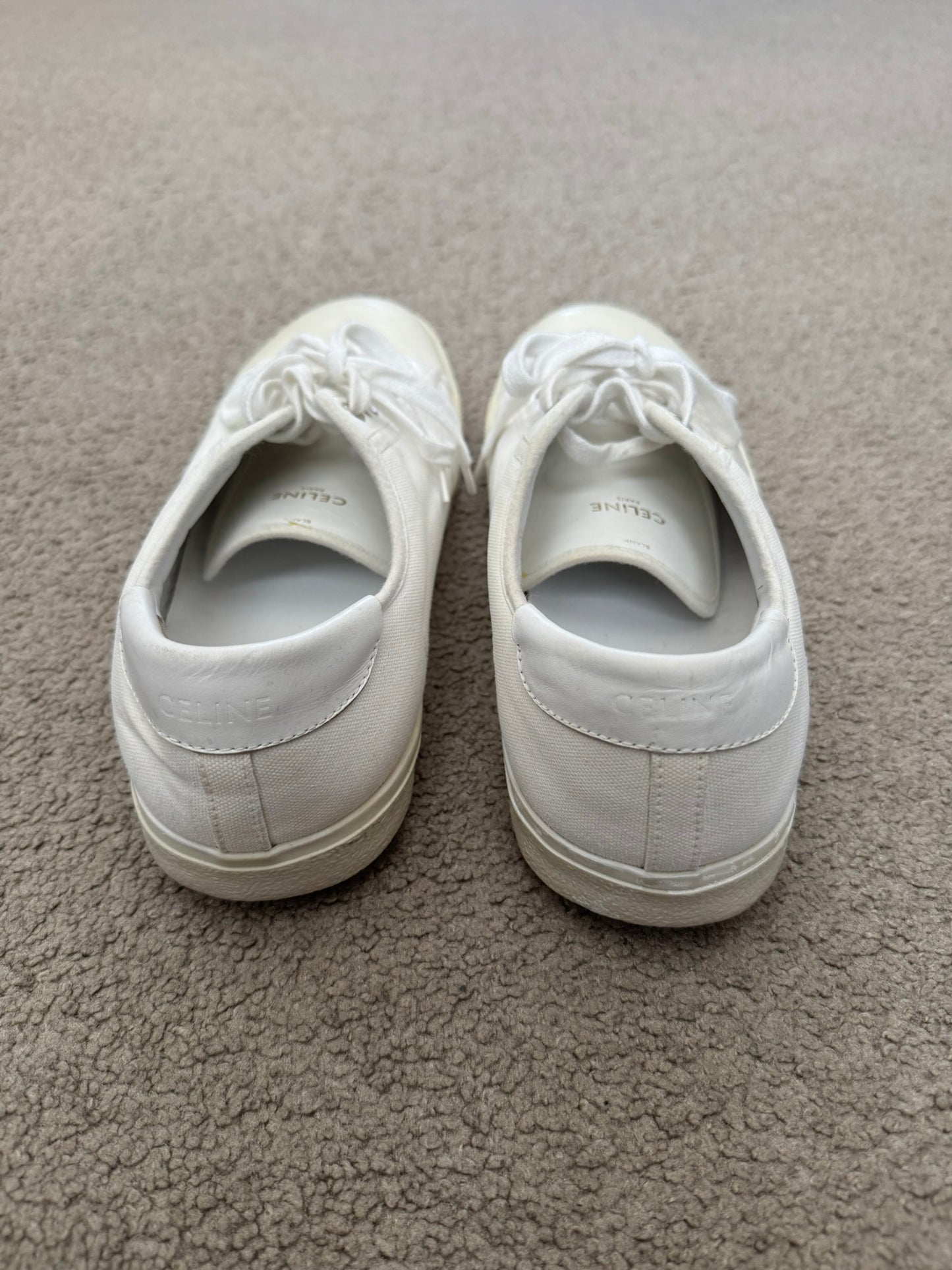 Celine by Hedi Slimane Blank White Low Top Sneakers