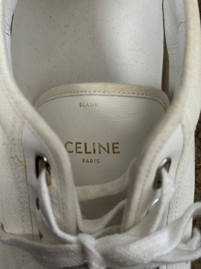 Celine by Hedi Slimane Blank White Low Top Sneakers