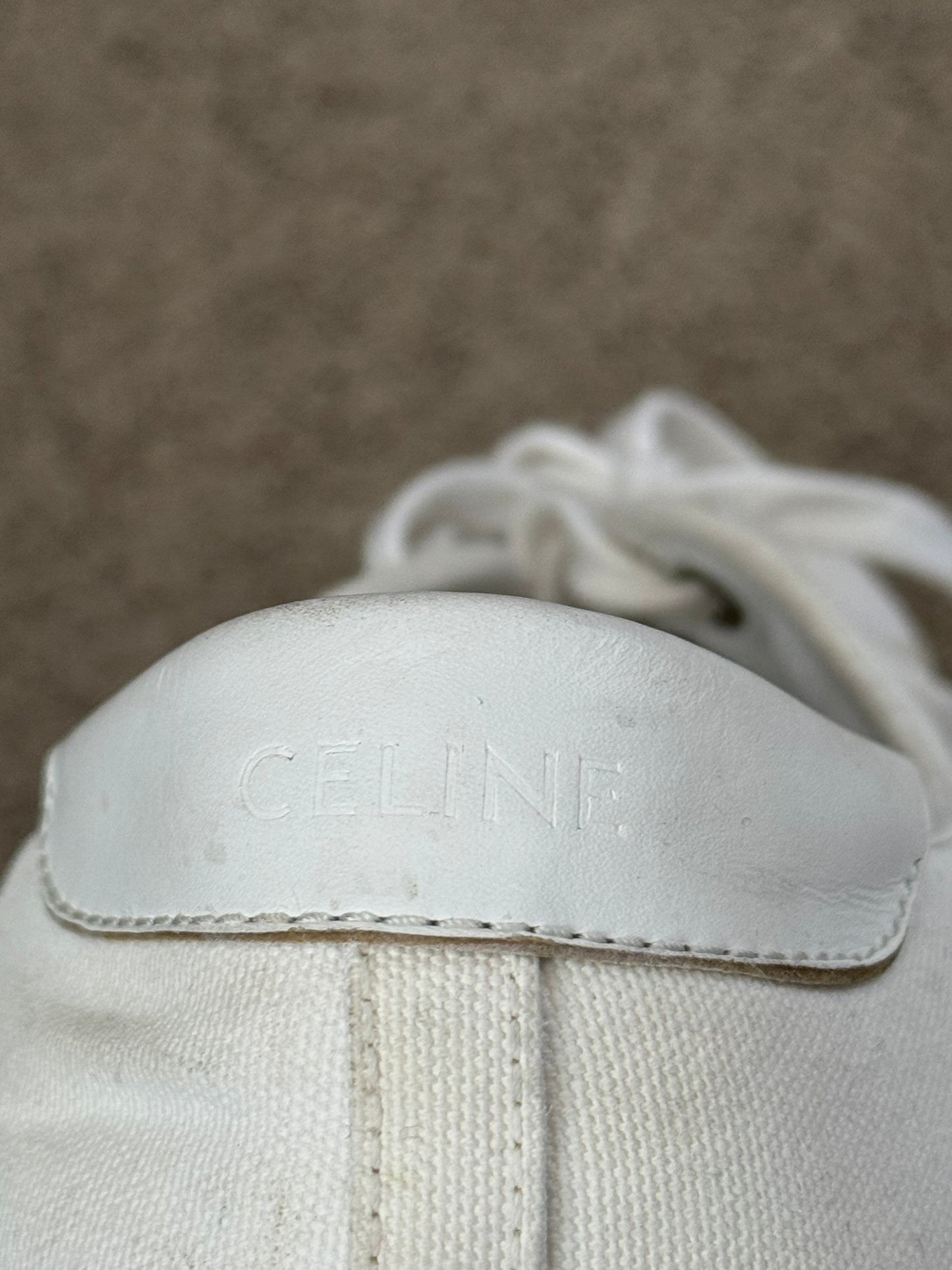 Celine by Hedi Slimane Blank White Low Top Sneakers