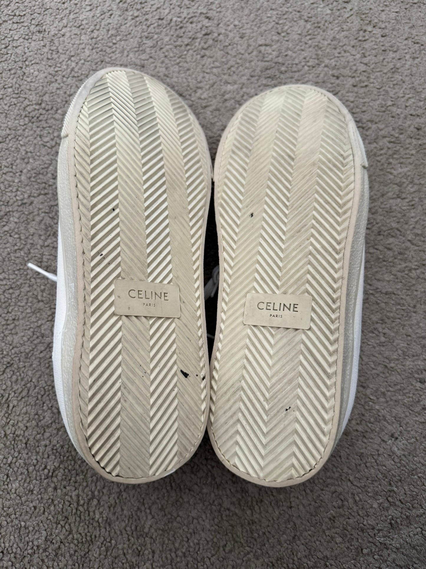 Celine by Hedi Slimane Blank White Low Top Sneakers