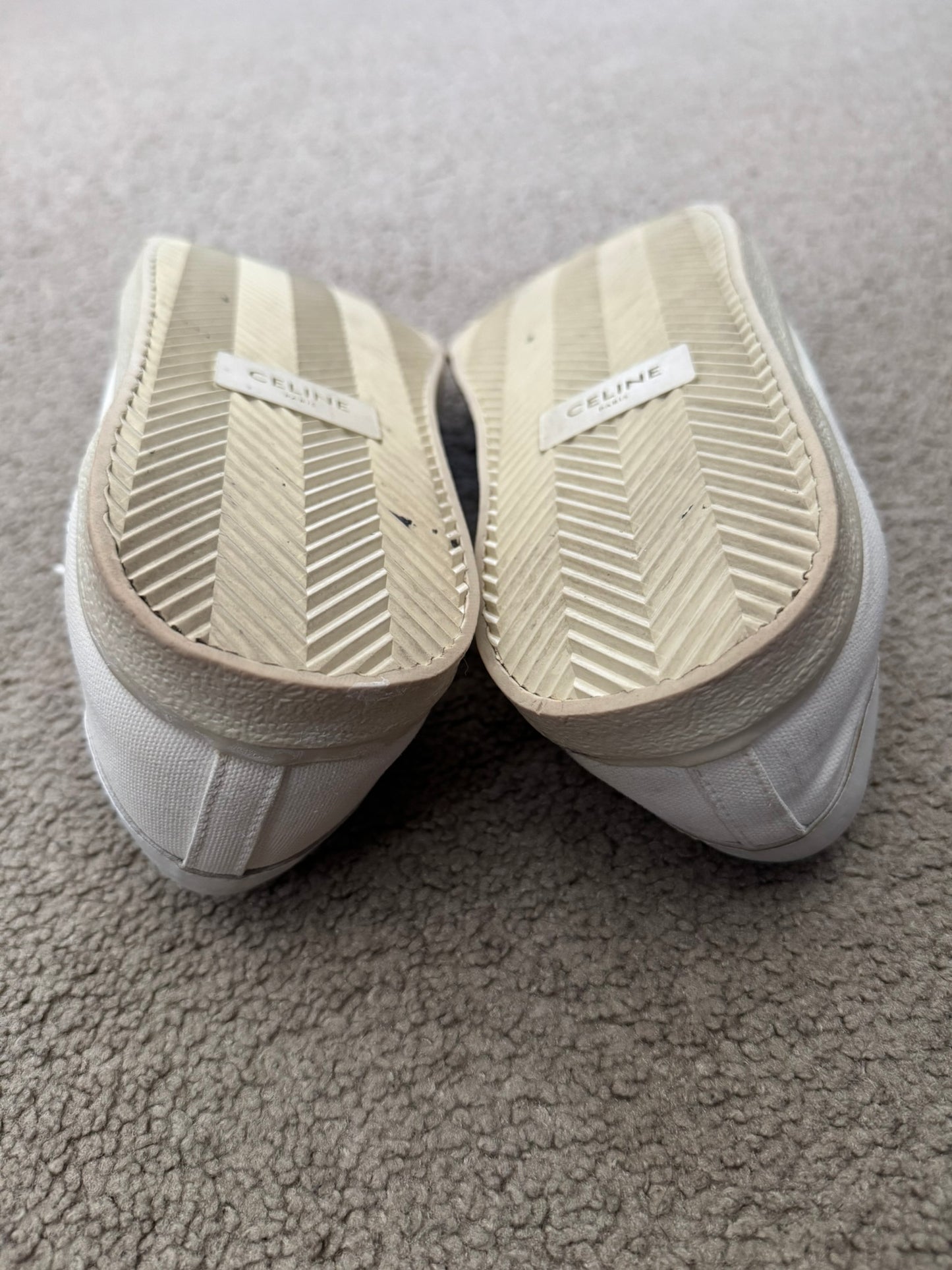 Celine by Hedi Slimane Blank White Low Top Sneakers