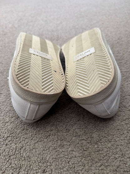 Celine by Hedi Slimane Blank White Low Top Sneakers