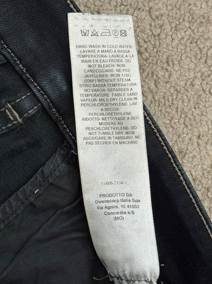 FW18 Rick Owens DRKSHDW Black Waxed Wide Mastodon Denim Jeans