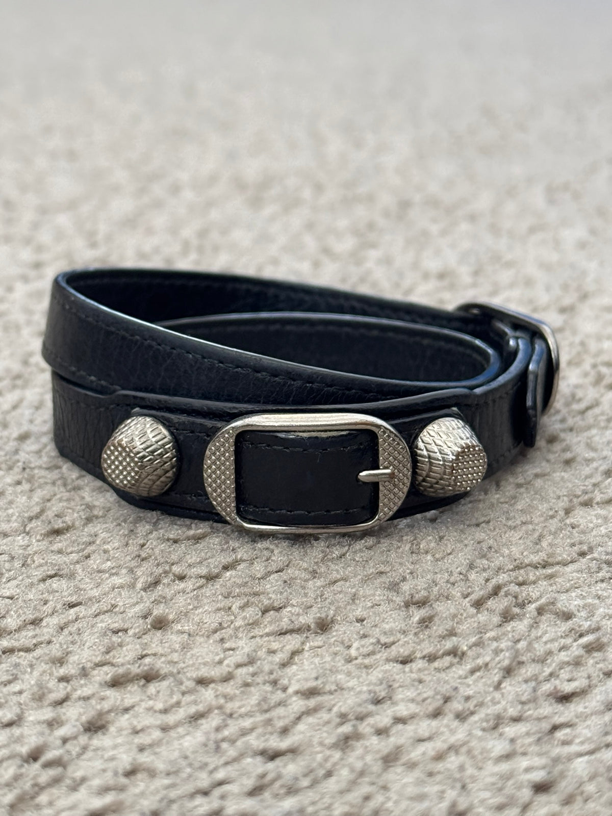 SS13 Balenciaga Arena Leather Studded Wrap Belted Bracelet
