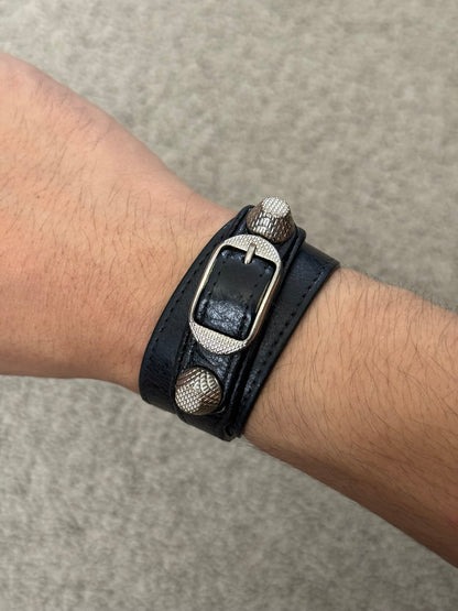 SS13 Balenciaga Arena Leather Studded Wrap Belted Bracelet