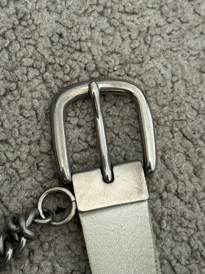 Comme Des Garcons Homme Plus Chain White Leather Belt