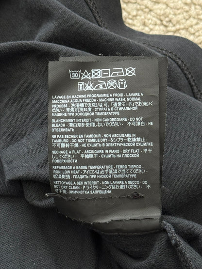 FW15 Saint Laurent By Hedi Slimane Black Embroidered Logo Pocket T Shirt