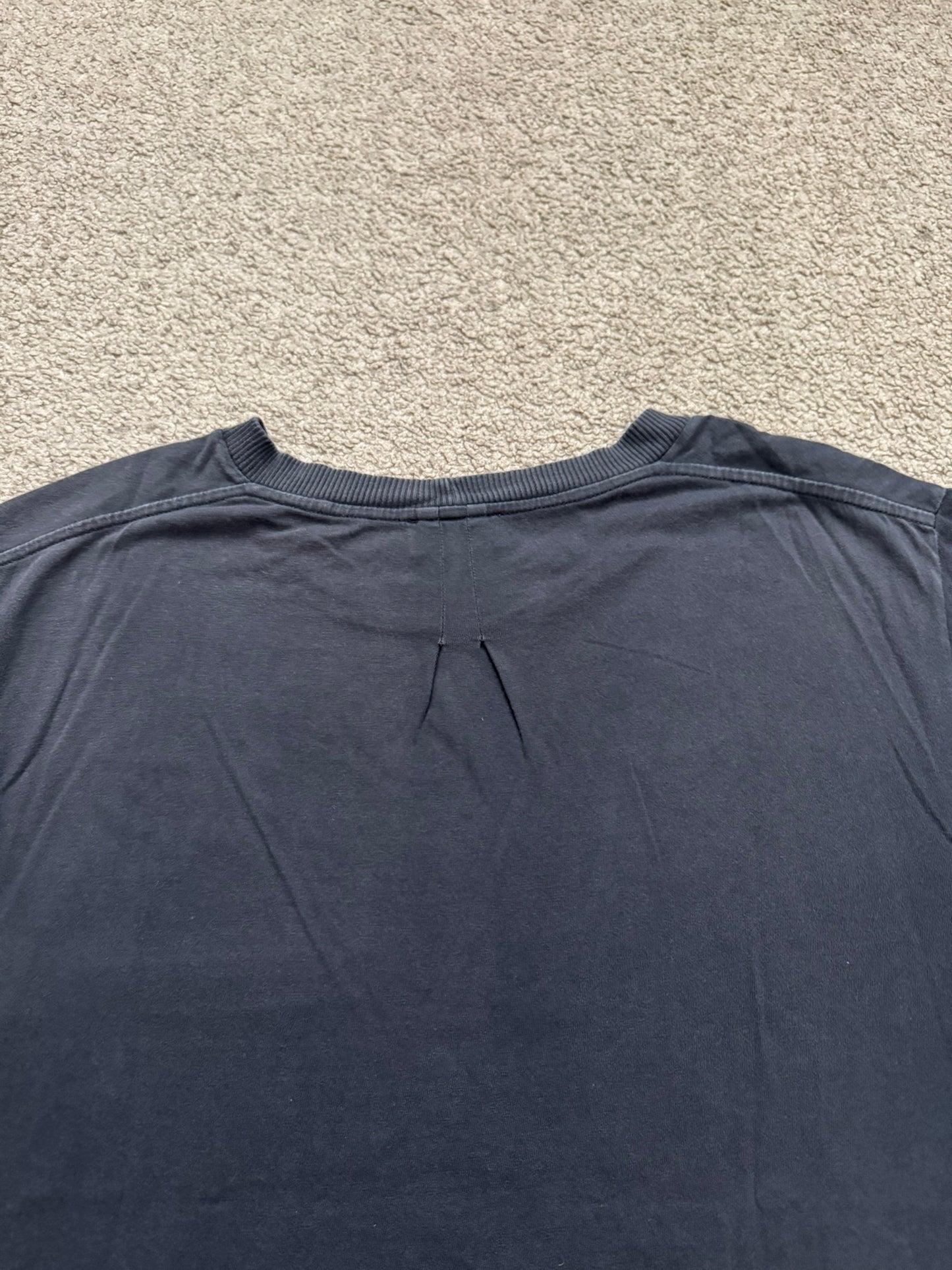 FW15 Saint Laurent By Hedi Slimane Black Embroidered Logo Pocket T Shirt